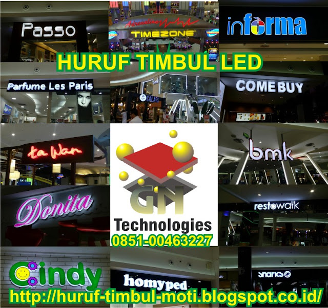 jasa huruf timbul bahan stainless stell, kuningan, akrilik, galvanise,led box/letter box dan neon box