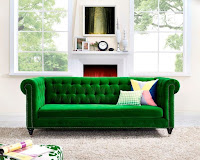 Emerald greed velvet sofa idea