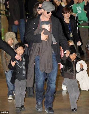 Brangelina: Brad Pitt and Angelina Jolie's Family Arrives In Japan