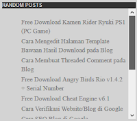 Cara Memasang Widget Random Posts di Blog