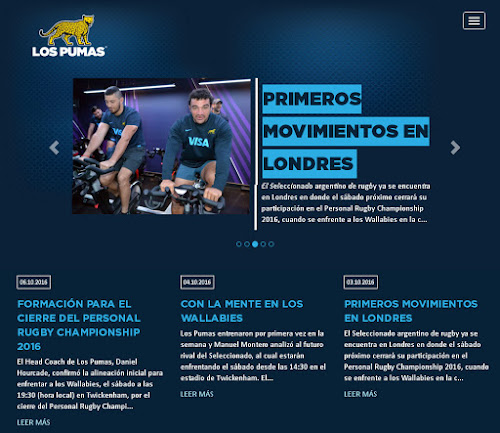 Nueva web para Los Pumas