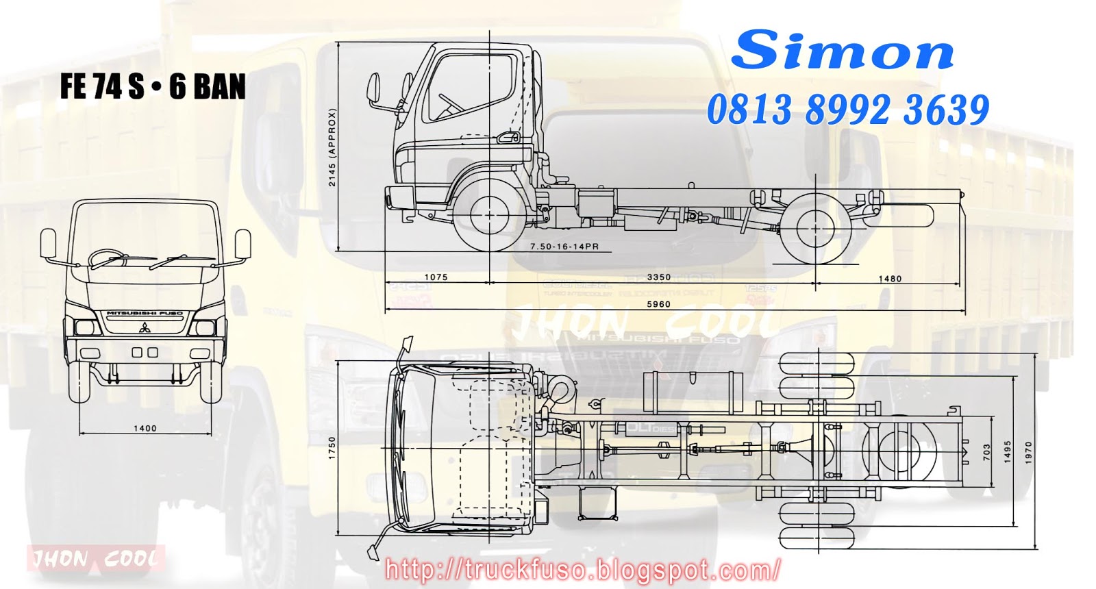 Truck mitsubishi Colt Diesel Canter FE 74 S 6 Ban DEALER 