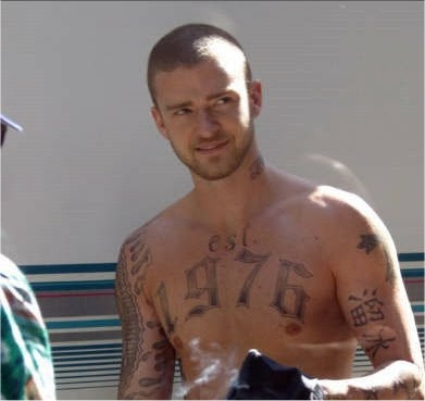 Justin Timberlake , the Chinese characters (Chinese Tattoos Beautiful )