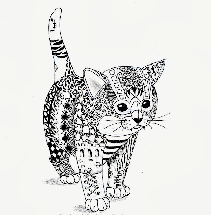 54+ Popular Inspiration Zentangle Cat Coloring Pages