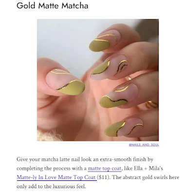 Percantik perpaduan matcha dan emas dalam kuku Anda.