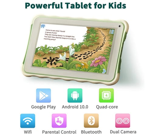 TJD Android Kids Tablet with Educational Learning Software