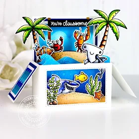Sunny Studio Stamps: Best Fishes Sending Sunshine Catch A Wave Dies Interactive Card by Rachel Alvarado Summer Themed Card by Lexa Levana