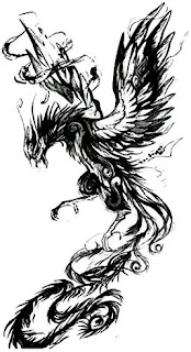 Japanese Phoenix Bird Temporary Tattoo Design in Hindi
