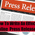 How To Write An Effective Online Press Release