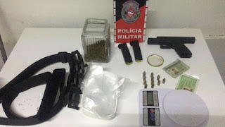 PM apreende pistola e droga em casa de vítima de homicídio em São Bento