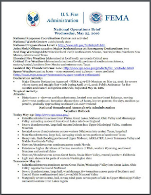 USFA Daily National Operations Brief Sample First Page