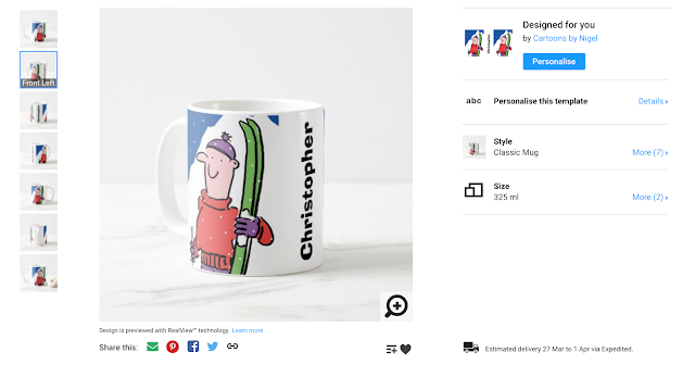 Product showing ready to personalise on Zazzle