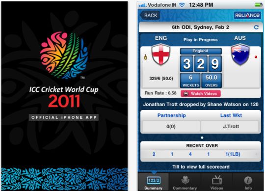 Official iPhone app for ICC Cricket World Cup 2011