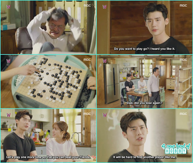  kang chul played go game with writer sung moo - W - Episode 13 Review - The Hypothesis & Unexpected Twist