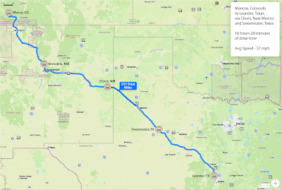 Colorado to Texas Map