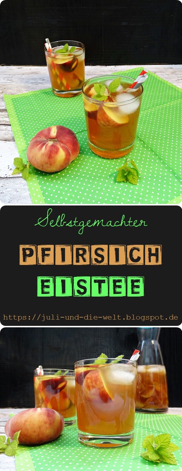 Selbstgemachter Pfirsicheistee