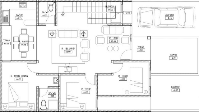 17 Desain Rumah Minimalis Modern 3 Kamar Tidur Paling 