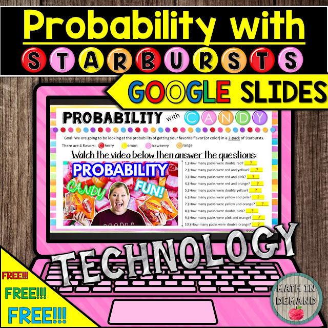 Probability with Starbursts Activity in Google Slides Distance Learning