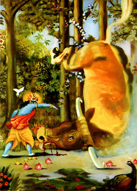 Krishna Kills the Aristasura Demon in Self Defense