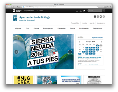 Web del Área de Juventud del Ayto. de Málaga