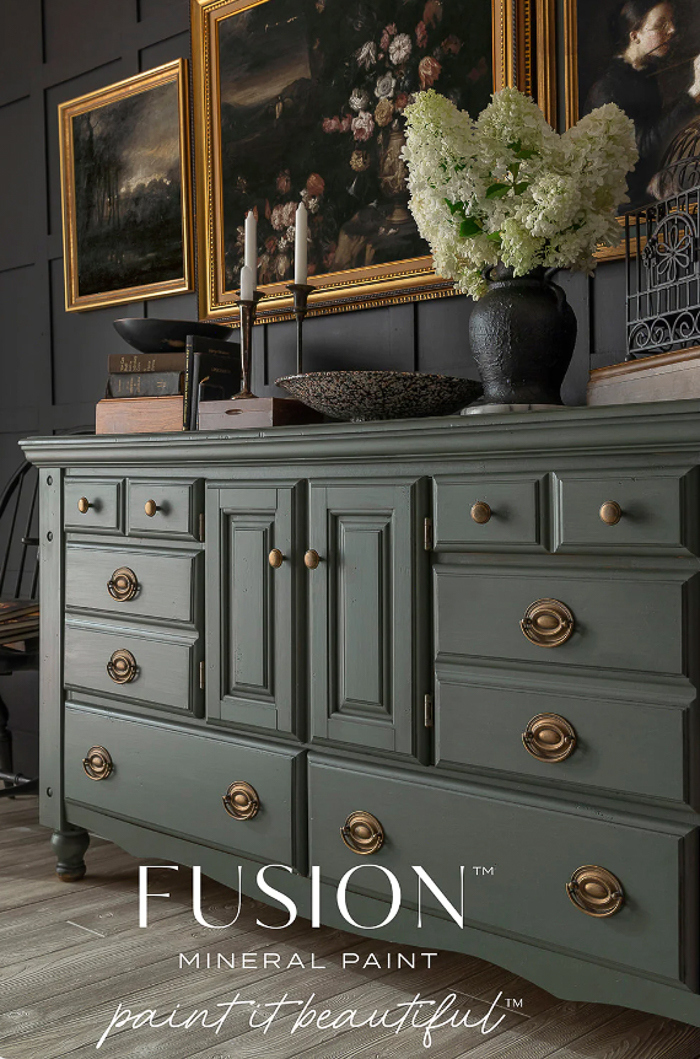 Black Dresser Makeover with Fusion Mineral Paint - Lost & Found Decor