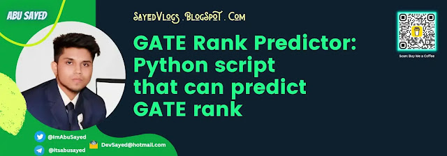 GATE Rank Predictor: Python script that can predict GATE rank