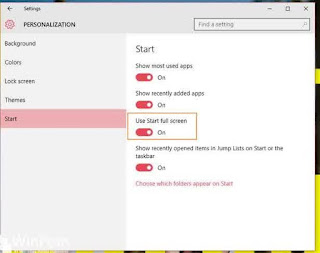 Cara Menampilkan Start Menu Secara Full Screen di Windows 10