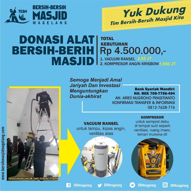 Donasi Pembelian Vacuum Ransel & Kompresor Angin