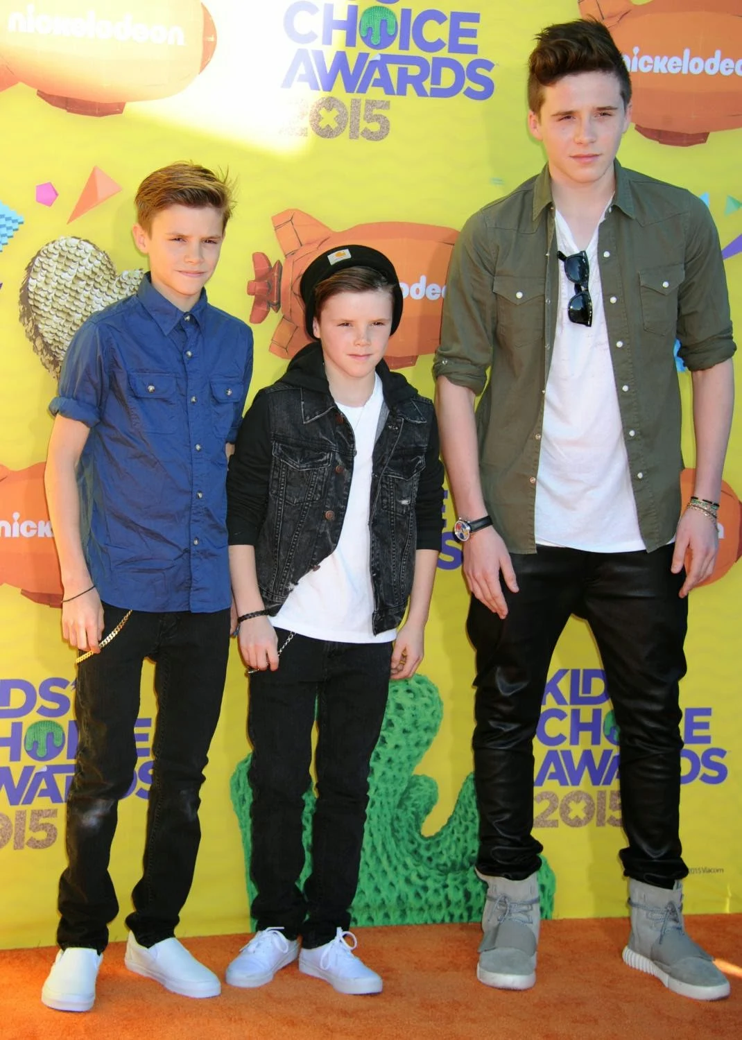 Brooklyn, Romeo and Cruz Beckham look handsome at the 2015 Nickelodeon Kids' Choice Awards