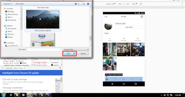 upload pictures to instagram from pc