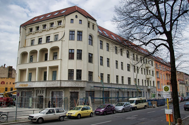 Baustelle Modernisierung, Caligariplatz, Gustav-Adolf-Straße / Heinersdorfet Straße, 13086 Berlin, 07.04.2014