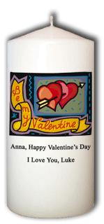 Valentine's Day personalized candle