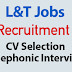 L&T Job Recruitment 2020 | CV Selection Telephonic Interview | Jobs in Mauritius