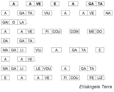 Texto em quadrinhos fatiados A AVE E A GATA, de Elisângela Terra jpeg