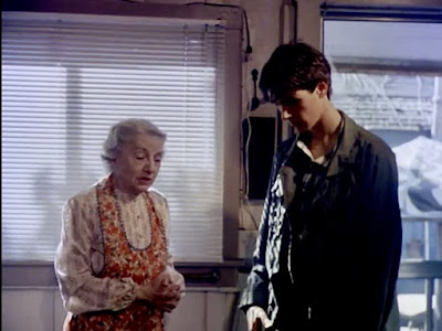 Donnie and Miss Martins in her kitchen.