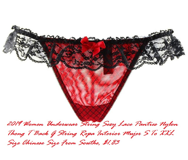  2019 Women Underwear String Sexy Lace Panties Nylon Thong T Back G String Ropa Interior Mujer S To XXL Size Chinese Size From Southe.