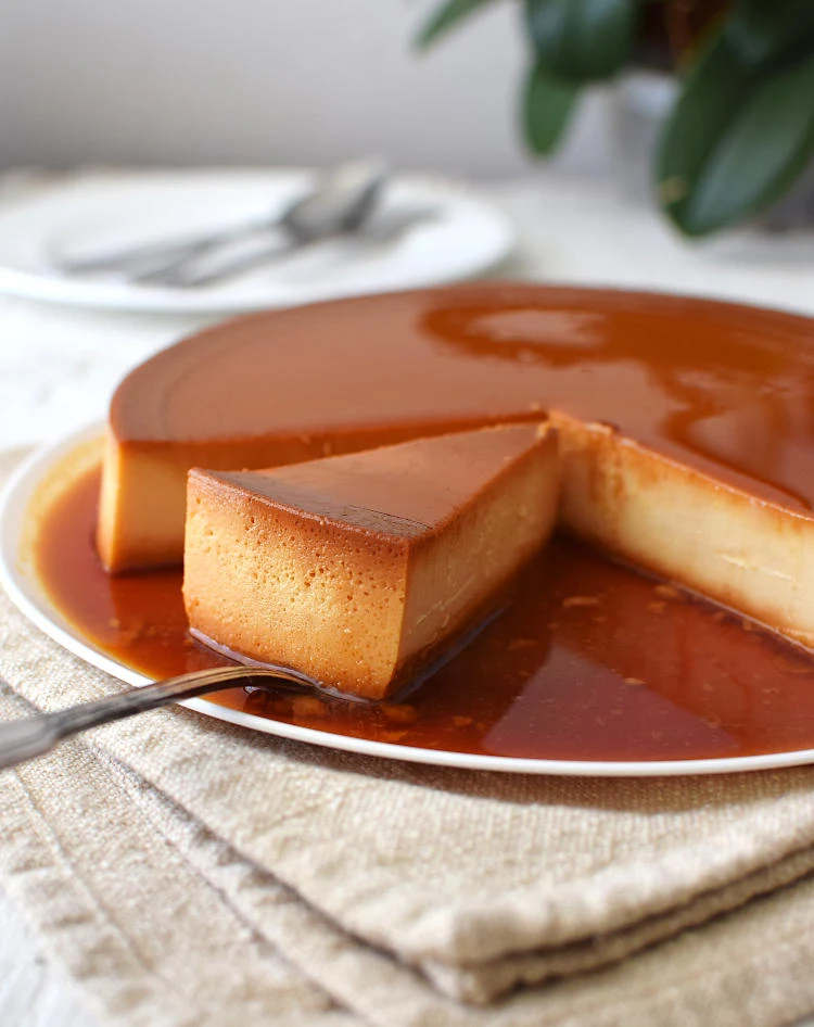 Flan de queso crema al horno, muy cremoso