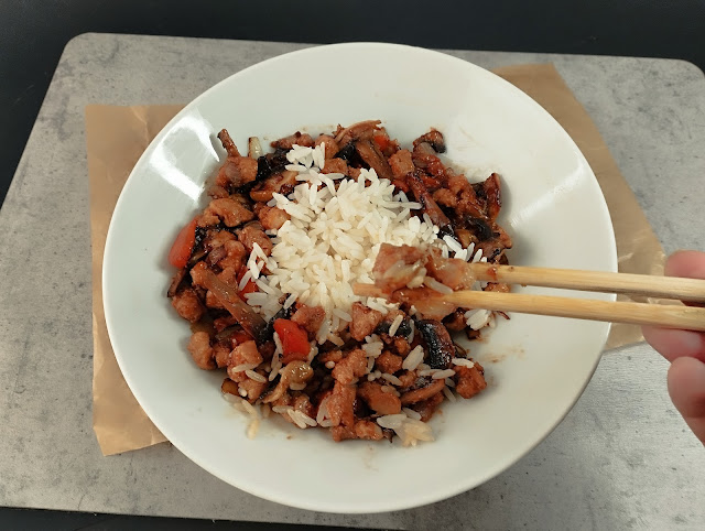 SOJA TEXTURIZADA TERIYAKI LA COCINERA NOVATA RECETA COCINA JAPONESA VEGANA BAJA EN CALORIAS TUPPERWARE