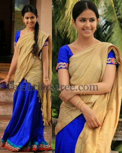 Avika Gor Blue Half Saree