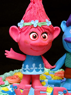 Poppy de trolls fondant