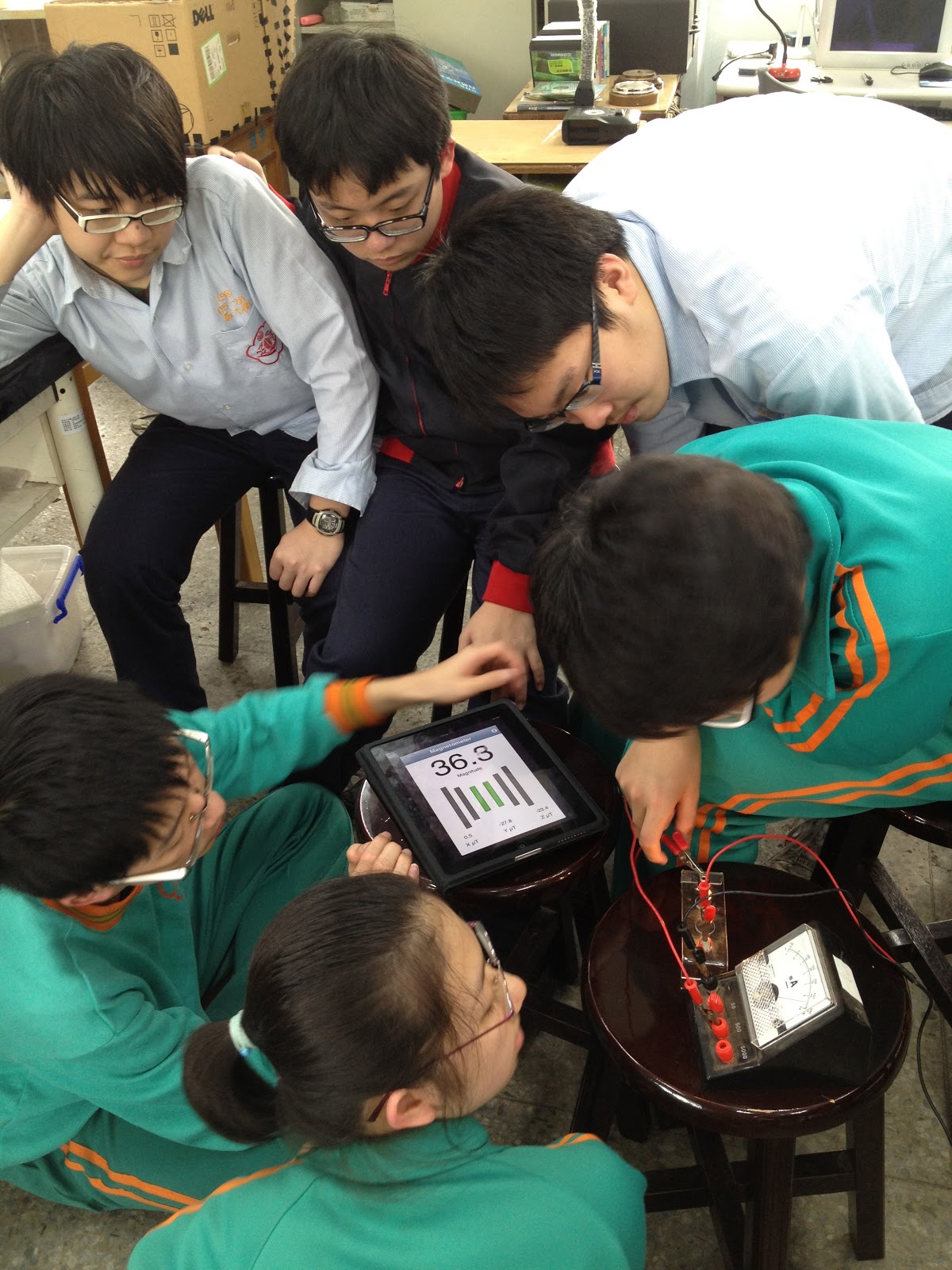 小p老師的實驗室 利用ipad的磁力計軟體進行電流磁效應實驗