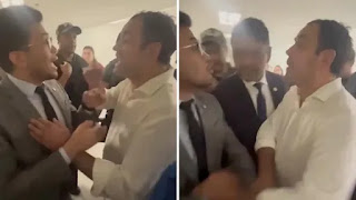 Deputado Glauber Braga troca empurrões com Kim Kataguiri na Câmara; veja vídeo