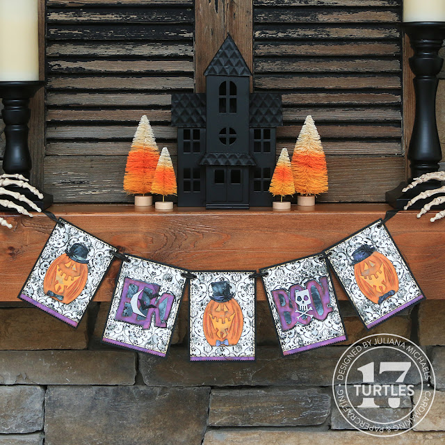 Halloween Banner by Juliana Michaels featuring Tim Holtz Sizzix Halloween 2023 Edison, Big Frights Thinlits Die Sets, and Tapestry Embossing Folder