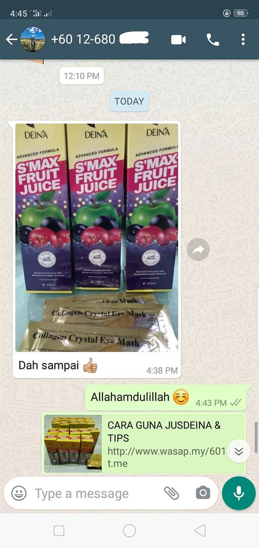 Allahamdulillah jusdeina dah sampai pada pelanggan