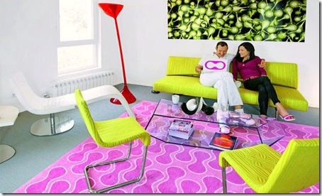 Karim Rashid and his wife Megan at home