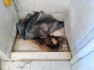 Water damaged shower pan