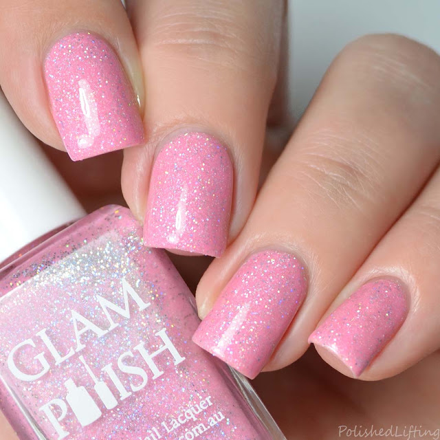 pink holo nail polish