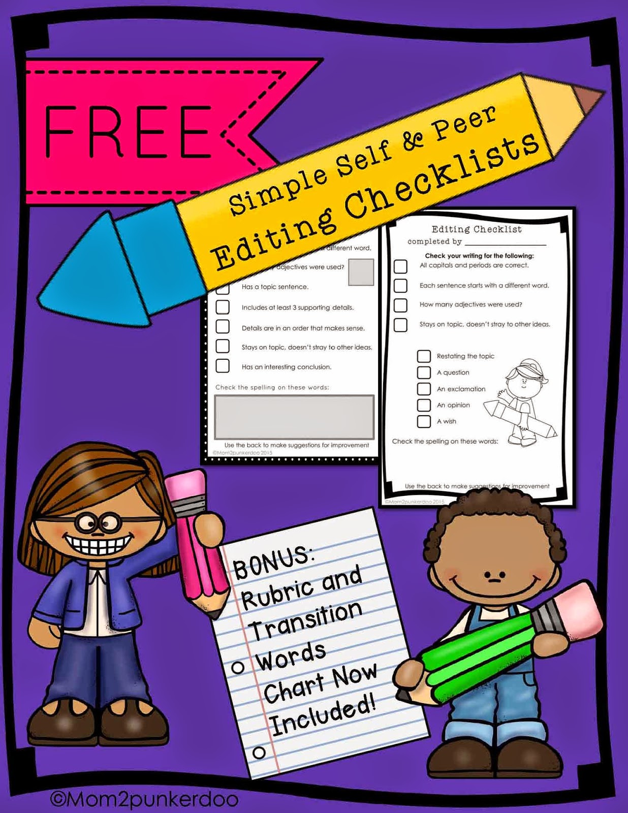 Free Editing Checklist and Rubric