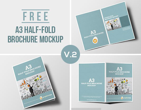 Half-Fold Brochure Mockup