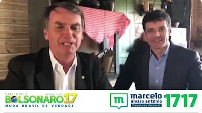 Bolsonaro em campanha com Marcelo Alvaro Antonio